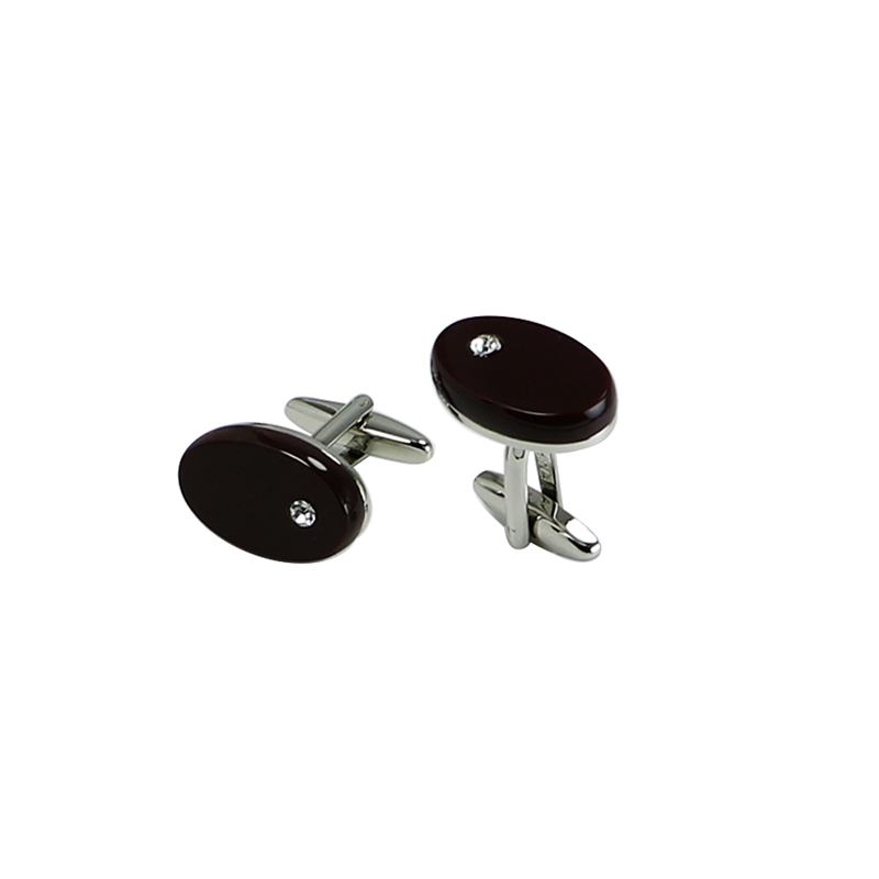 Pruun Kass\\ Silm Oval Men s Cuff Links