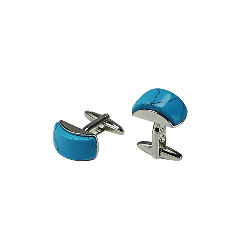 Men\\\\ Turquoise ruudulised ristkülikukujulised varrukalingid